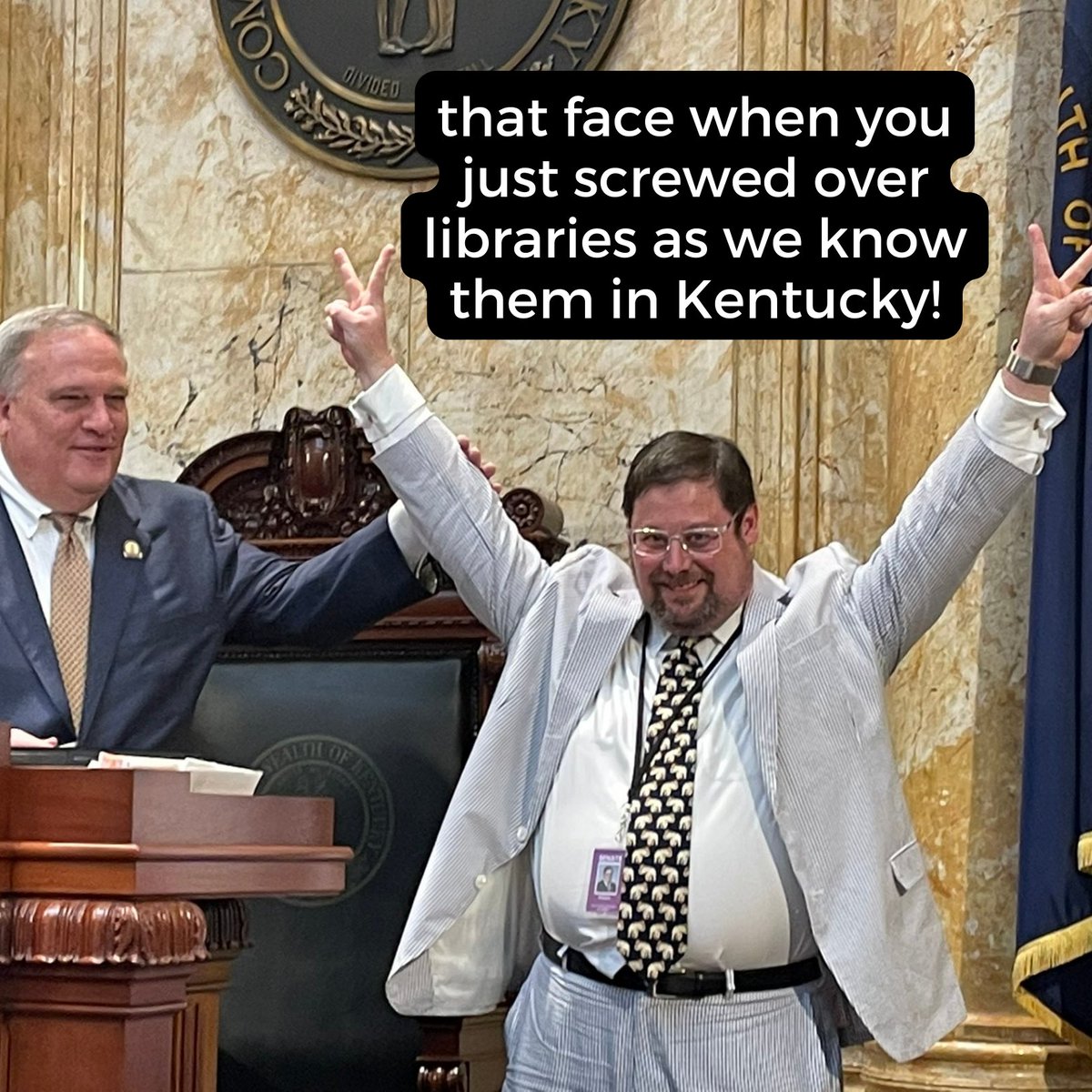 This is State Senator Phillip Wheeler after he finally passed his bill to destroy nonpartisan library boards and put public libraries under the complete control of partisan politicians.