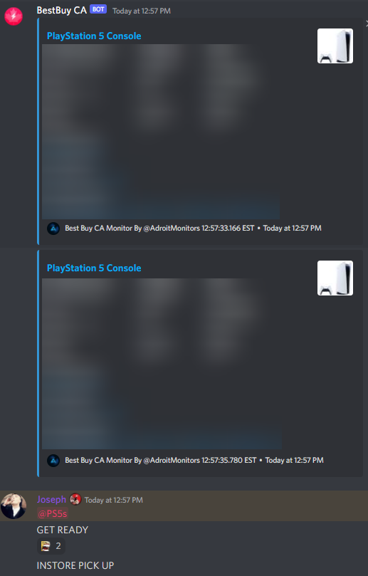 AMNotifyCA's tweet photo. What's that, we back? 🔍

Members were ready well ahead of today's BestBuy CA PS5 restock, thanks to fastest and most advanced monitors in the game. 🏆

Easy profits for AMNotify CA! @AdroitMonitors 🇨🇦🤖 https://t.co/OKbUMD7U7t