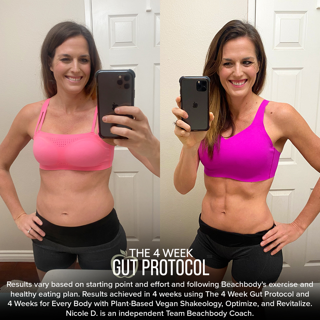 Beachbody's tweet photo. Summer ready in only 4 weeks! Drop a ☀️ to help us congratulate Nicole's outstanding 4 Week Gut Protocol transformation!

#4WeekGutProtocol #4WeeksForEveryBody #Transformation #GutHealth #Beachbody #BeachbodyOnDemand https://t.co/pYXKN72QRn