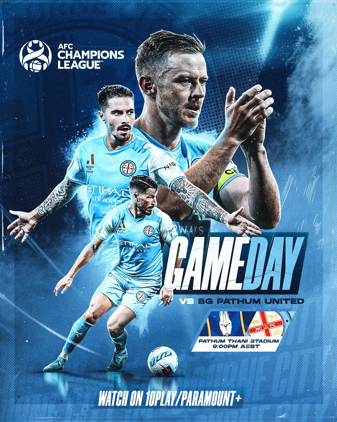 Melbourne City Fc 𝗔𝗖𝗟 𝗙𝗢𝗢𝗧𝗕𝗔𝗟𝗟 𝗜𝗦 𝗛𝗘𝗥𝗘 Your City Boys Will Make History Tonight Bg Pathum United Pathum Thani Stadium 9 00pm Aest 10play Paramountplusau T Co T6ceauh6x6 Twitter