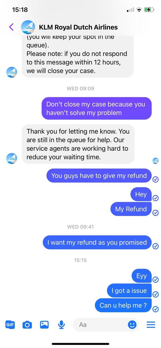 TheMere7's tweet photo. @KLM we will close your case, really?
#klmscam
Scammers, where's my refund ??? https://t.co/gKRbkc9NpR