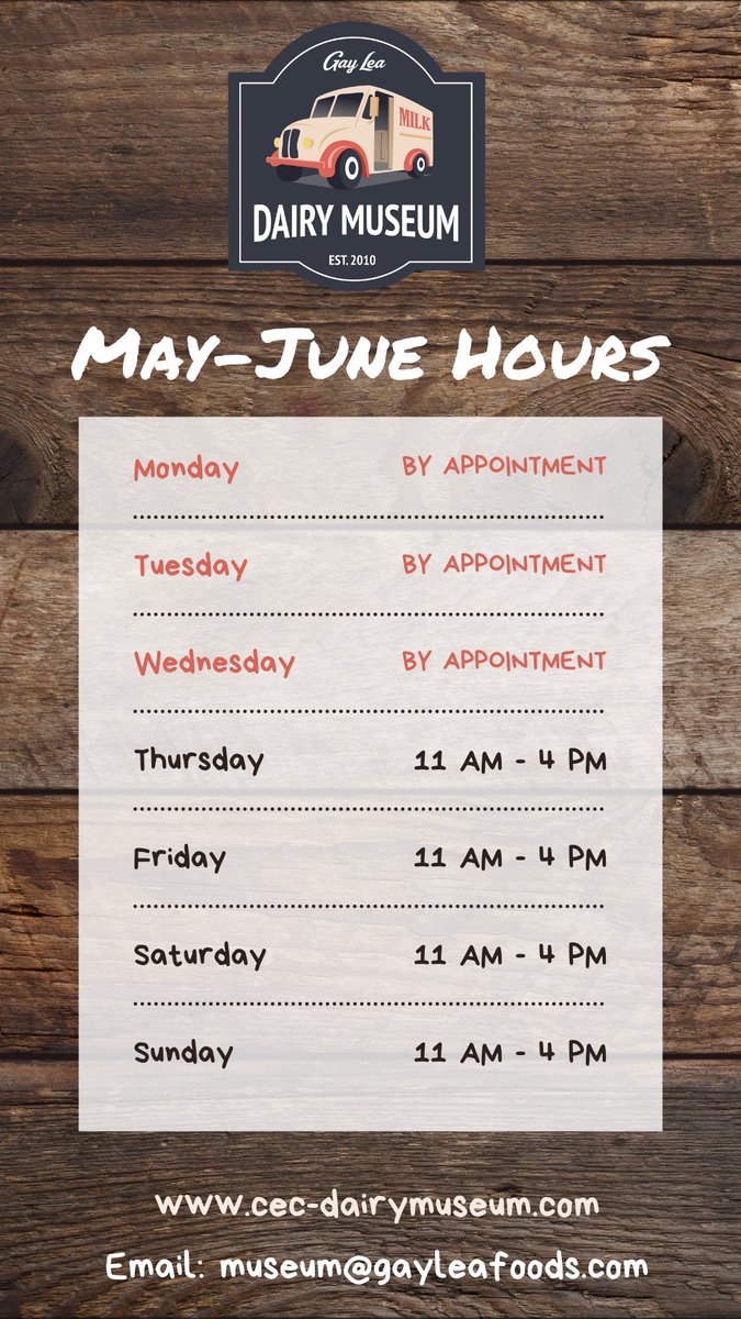 We will be open for the season on Thursday, May 5th.