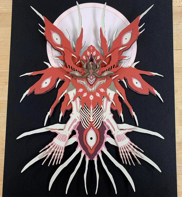Throwback to this demon made up of layered paper 