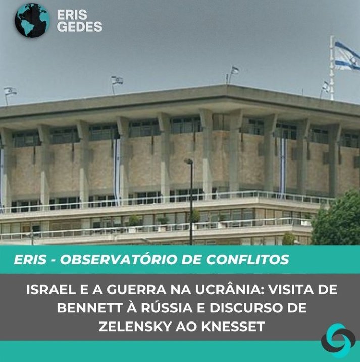 Novo texto no Eris, em parceria com o <a href="/oc_gedes/">Observatório de Conflitos</a>.

A pesquisadora @karinastangec analisa o discurso de Zelensky ao Knesset no intuito de angariar apoio às forças ucranianas.

Acesse pelo link: gedes-unesp.org/eris/