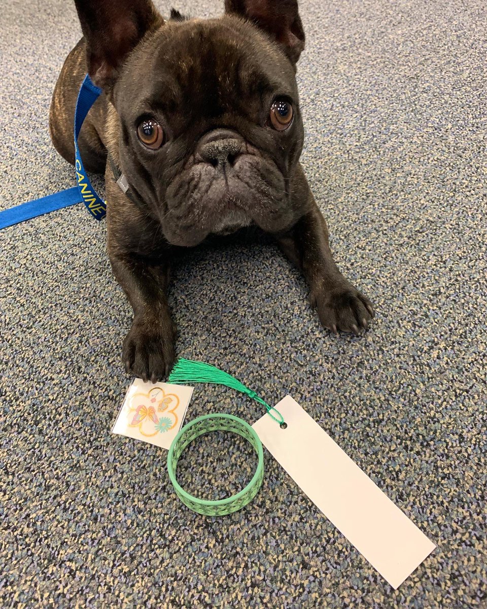 Had so much fun at Market Day!! All the projects were so cute. Love the creativity of third graders! #hattiethelibrarydog #dentonisdlib 💰🎨❄️🦋👍