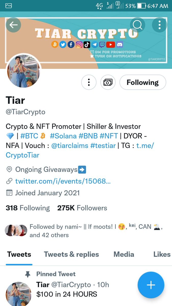 Tamy1715's tweet photo. @gemhostofficial @TiarCrypto @PlayTimeRaiders @FlyingHeads_nft @GlazeCrypto @BillyWarwickLDN Done https://t.co/6DjlFCUhjF