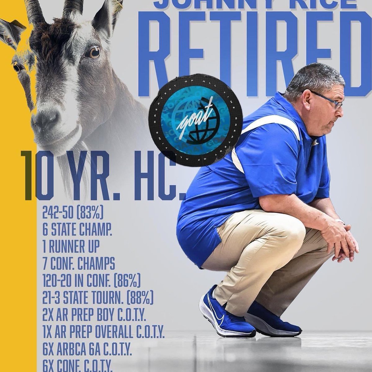 astapro's tweet photo. Happy retirement to #NLRSD COACH @johnnyrice22!💙 He is a rockstar coach, mentor, and human being! We wish him all the best! 💍💍💍💍💍💍 https://t.co/XaBKtZ5y17