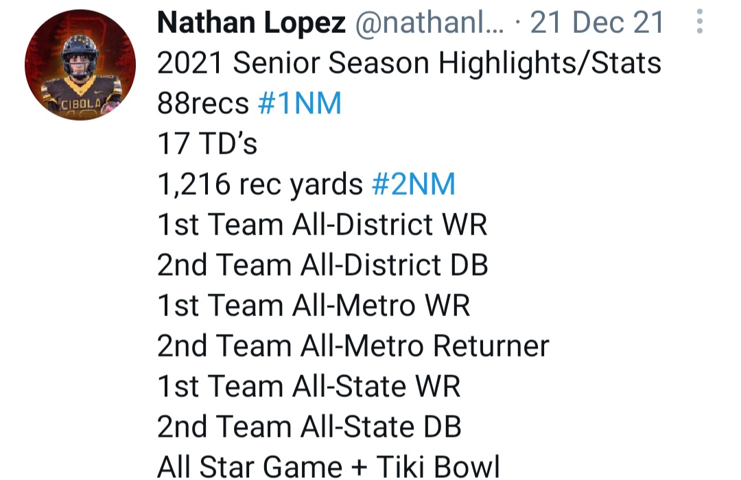 Rod Williams (@coachrodwill) on Twitter photo Congratulations to this All-time <a href="/cibolafootball/">Cibola Football</a> stud <a href="/nathanlopezNM/">Nathan Lopez</a> signing with College of the Redwoods #DAWGT Congratulations to this All-time <a href="/cibolafootball/">Cibola Football</a> stud <a href="/nathanlopezNM/">Nathan Lopez</a> signing with College of the Redwoods #DAWGT
