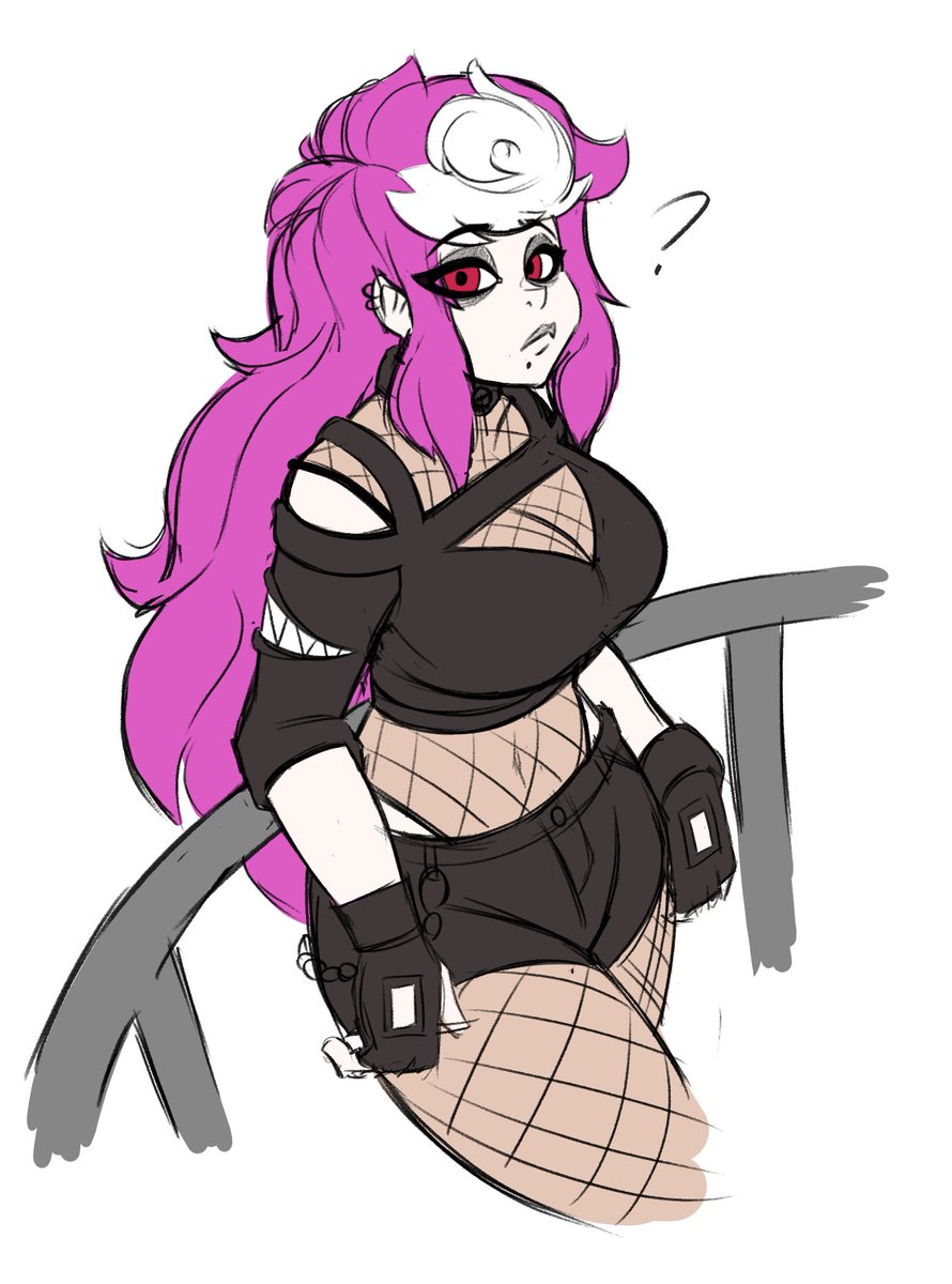 Quick little gift art I did for a friend, @ghostlingsketches. A goth girl named Marlene!