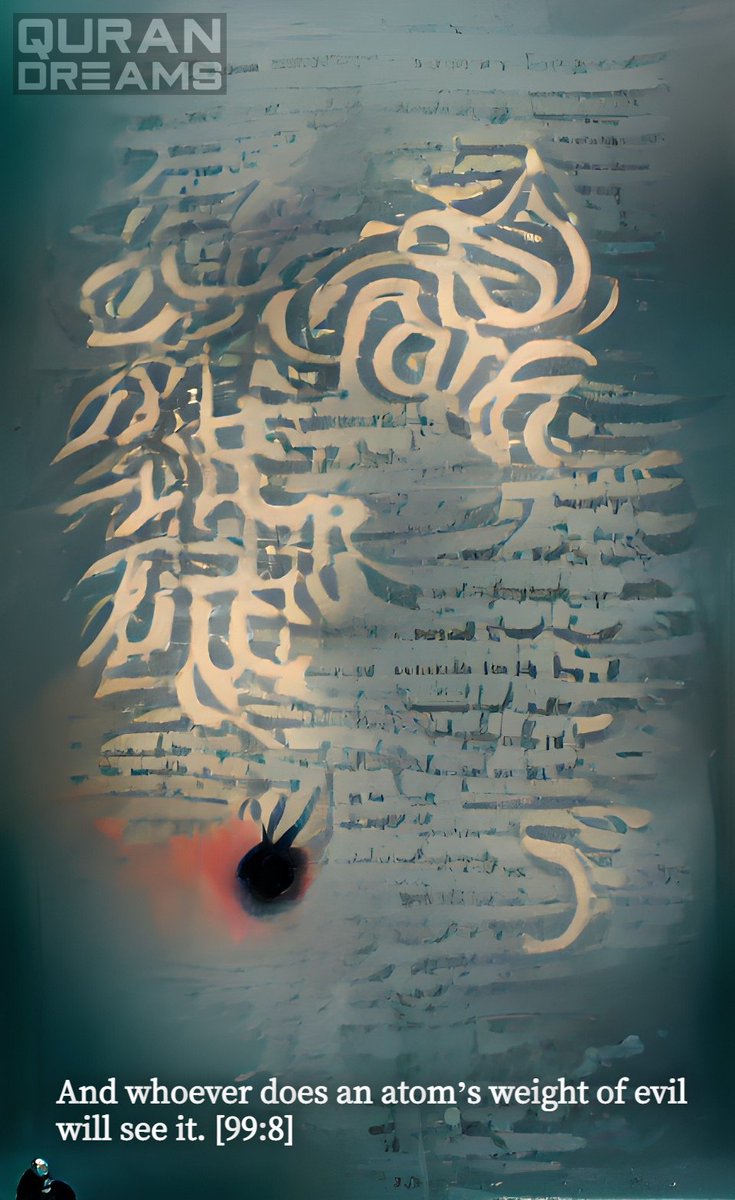 qurandreams's tweet photo. And whoever does an atom’s weight of evil will see it. [99:8] https://t.co/oJAjtSrXb0
