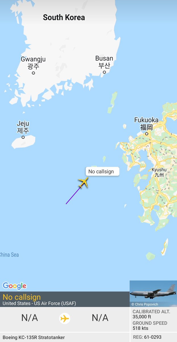 FMilcoms's tweet photo. #BORA01 #AE0162 off the western coast of Japan.
#BORA21 #AE0506 heading NE.
#CW497 https://t.co/GnIZJRkPbZ