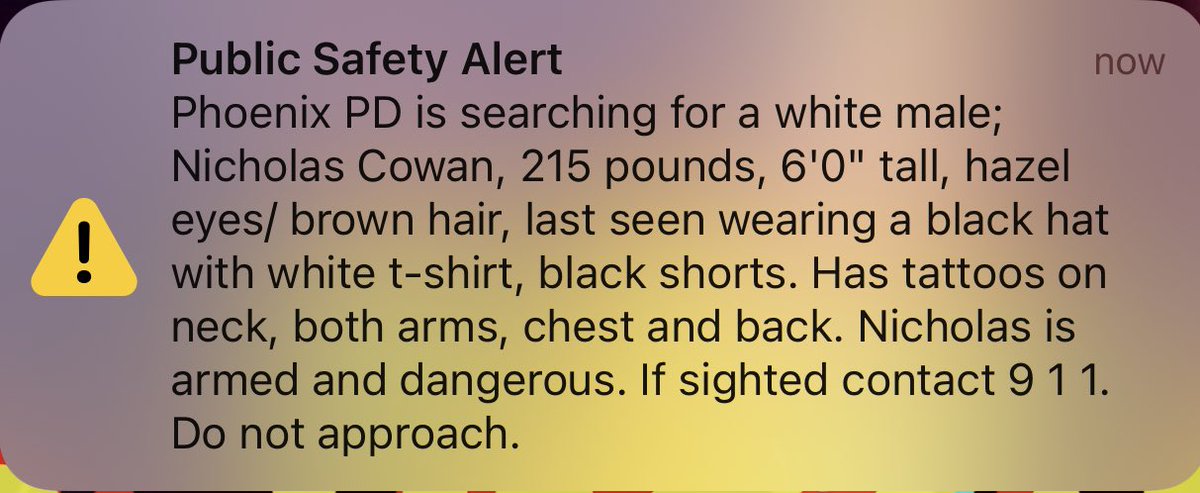 UsedAbusedpod's tweet photo. Public Safety Alert: #Phoenix #Arizona #PersonOfInterest #Dangerous #Armed #DoNotApproach #Call911 #PSA https://t.co/87qs1ECSYz