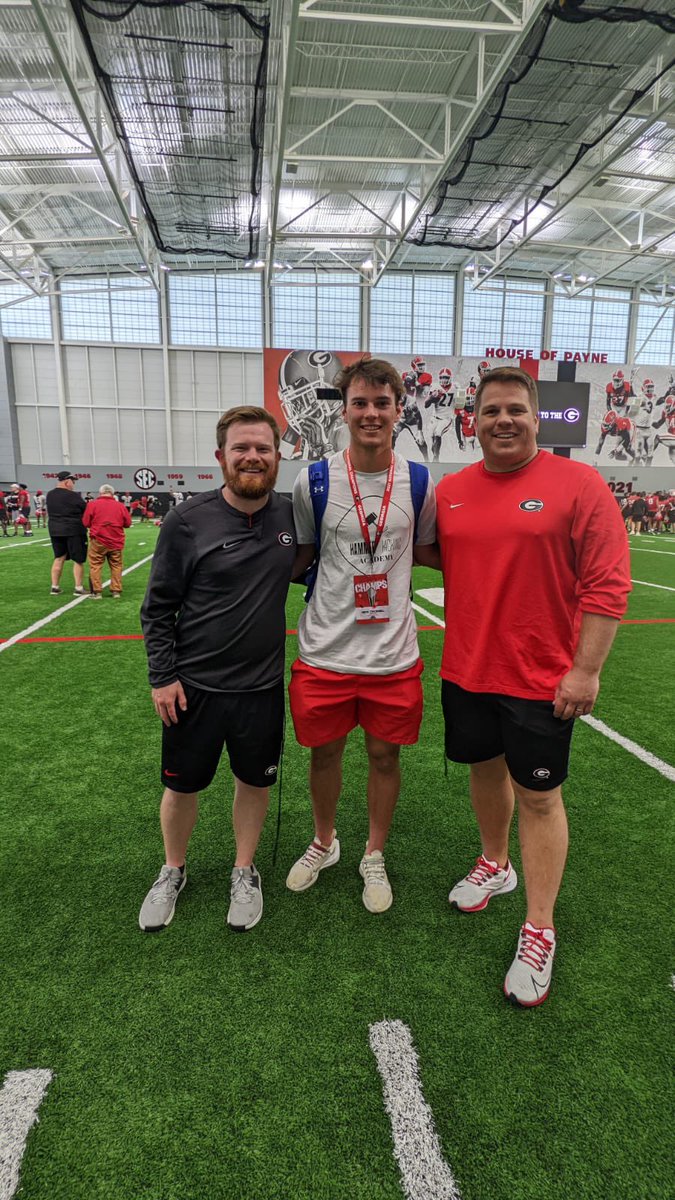 NickolasTroemel's tweet photo. Thank you @UGAAthletics for the amazing visit! I had a blast talking to @KirbySmartUGA @CoachYeah @Kirk_Benedict @a___ray and players! Love the facilities! Excited to be back in June! @FieldStForum https://t.co/a6j0zU00MW