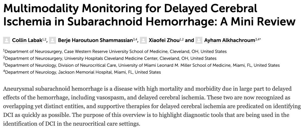 junaidkaliamd's tweet photo. Multimodality Monitoring for Delayed Cerebral Ischemia in Subarachnoid Hemorrhage: A Mini Review
Source: Frontiers in Neurology
#cerebralischemia #subarachnoidhemorrahge #multimodalitymonitoring https://t.co/1jhBRC3qfU