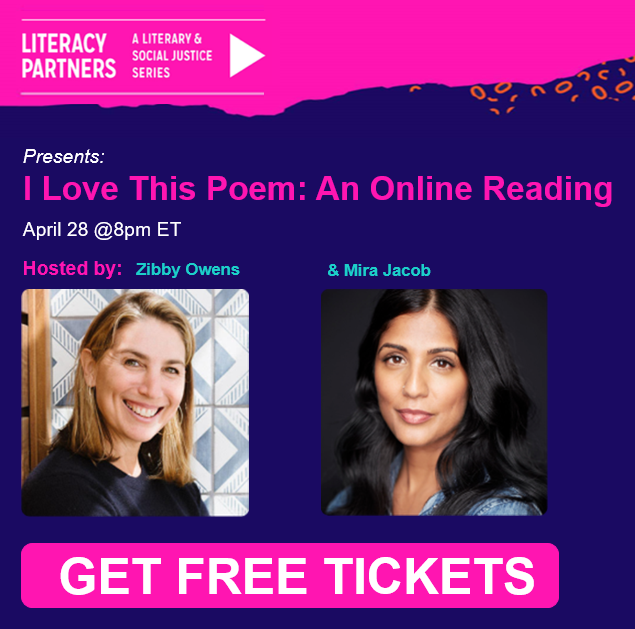 LitPartners's tweet photo. Join Literacy Partners for an all star cast I Love This Poem: An Online Reading on Thursday, April 28 at 8:00pm ET. Get Tickets HERE: https://t.co/pdpk5gRg71
#LiteracyPartners #racialjustice #socialjustice #ilovethispoem #wordsshapeourworld #poetrymonth https://t.co/Y2TGGkLBbE