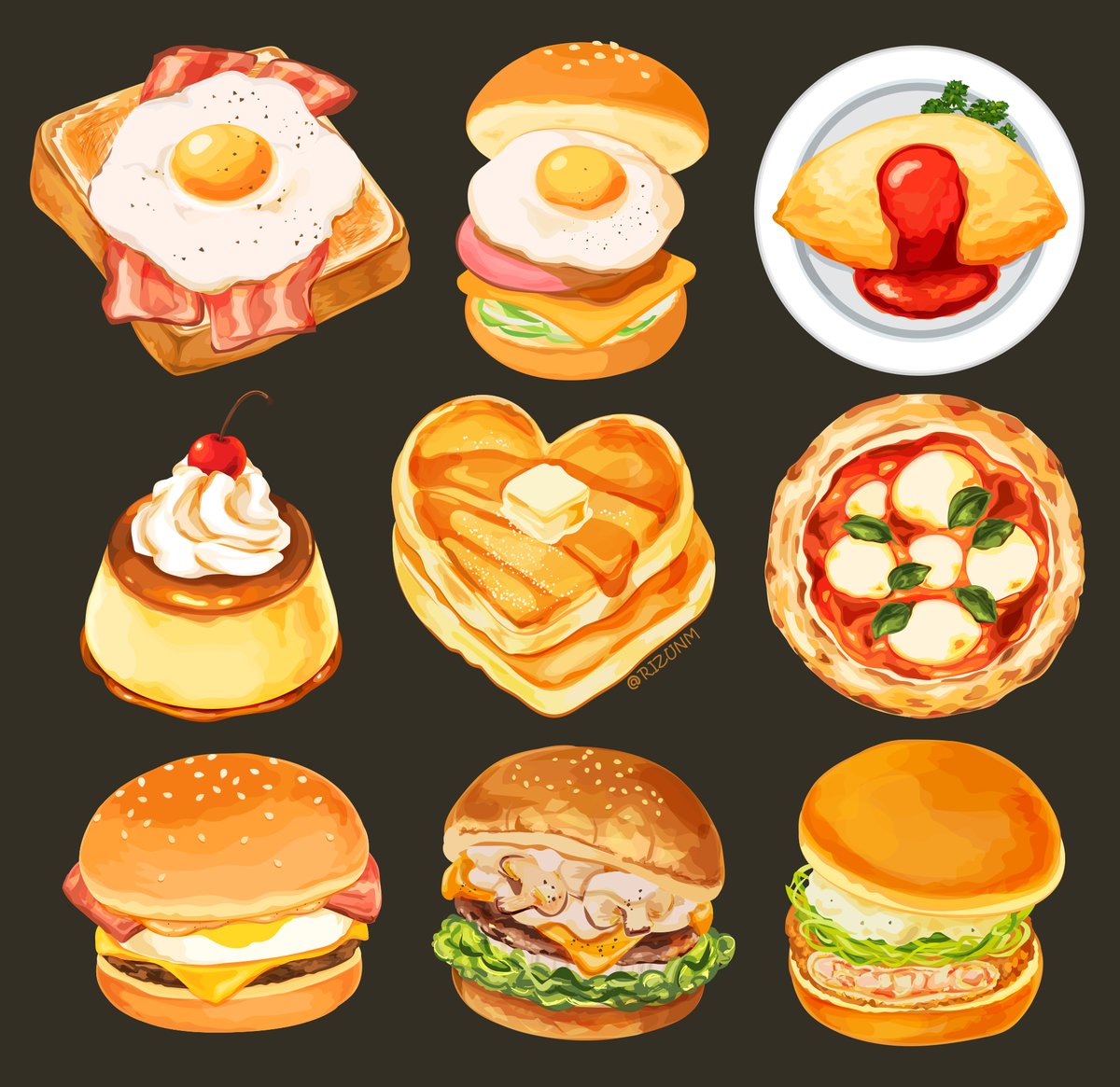 food focus food no humans cheese burger egg (food) tomato  illustration images