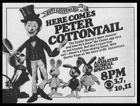 Danny Kaye for “Here Comes Peter Cottontail” (also pictured Arthur Rankin and Jules Bass) #RetroView #PeterCottontail1971  #DannyKaye #RankinBass #Easter