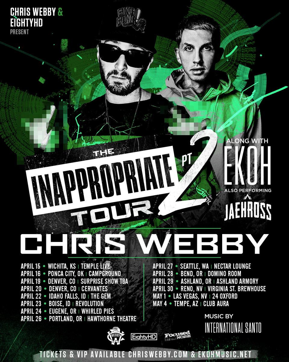 EightyHDMusic's tweet photo. .@ChrisWebby kicks off his West Coast #InappropriateTour Part 2 TOMORROW! Where will we be seeing you?
๐ซ: https://t.co/6aqegMr1Jc https://t.co/9ngCBGajzR