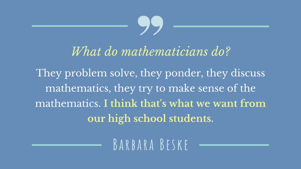 One of the many golden nuggets shared by <a href="/beske3/">Barbara Beske</a> during Episode 59 of The Mindful Math Podcast. Hear Barbara's guidance, tips, and advice to help develop true mathematicians in your high school math classroom. mindfulmathcoach.com/episode59 #mathteacher #iteachmath #mtbos #educoach