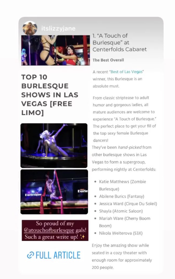 ATOBurlesque's tweet photo. Don’t just take from us … #1 Burlesque show in Vegas https://t.co/K0CAMkr8hX