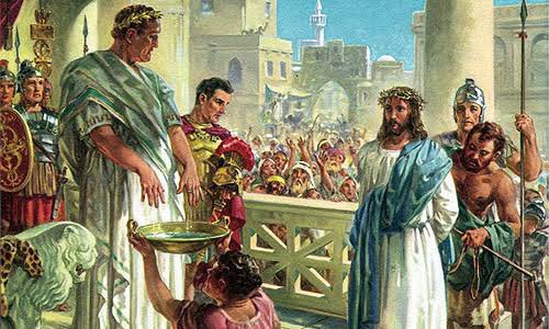 Pontius Pilate knew Jesus was innocent. Yet, to satisfy the mob, and to preserve his own position, he allowed the punishment of the innocent. An early instance of judicial abdication, which is continued by modern day Pilates continue even today.

#GoodFriday
