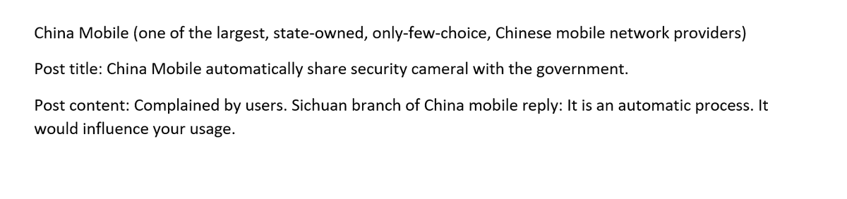 HlobalTimes's tweet photo. "shorter news can be larger news."
Yes, this translation is short: #ChineseCommunistParty gets caught on the spot on unlawful mass surveillance. When we are enjoying affordable made-in-chinas...What's the cost?
#theGreatTranslationMovement
@TGTM_Official @VOAChinese https://t.co/Xi2FR5QJzG