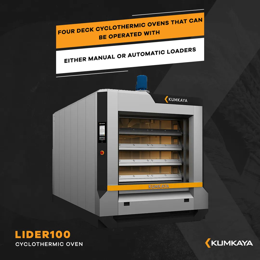 LIDER100 CYCLOTHERMIC OVEN
Four deck cyclothermic ovens that can be operated with either manual or automatic loaders

buff.ly/3Kfk4Jy

Please contact us from info@kumkaya.com

#kumkayabakeryovens #bakery #breadbaking #bakeryequipment #deckoven #bakingoven