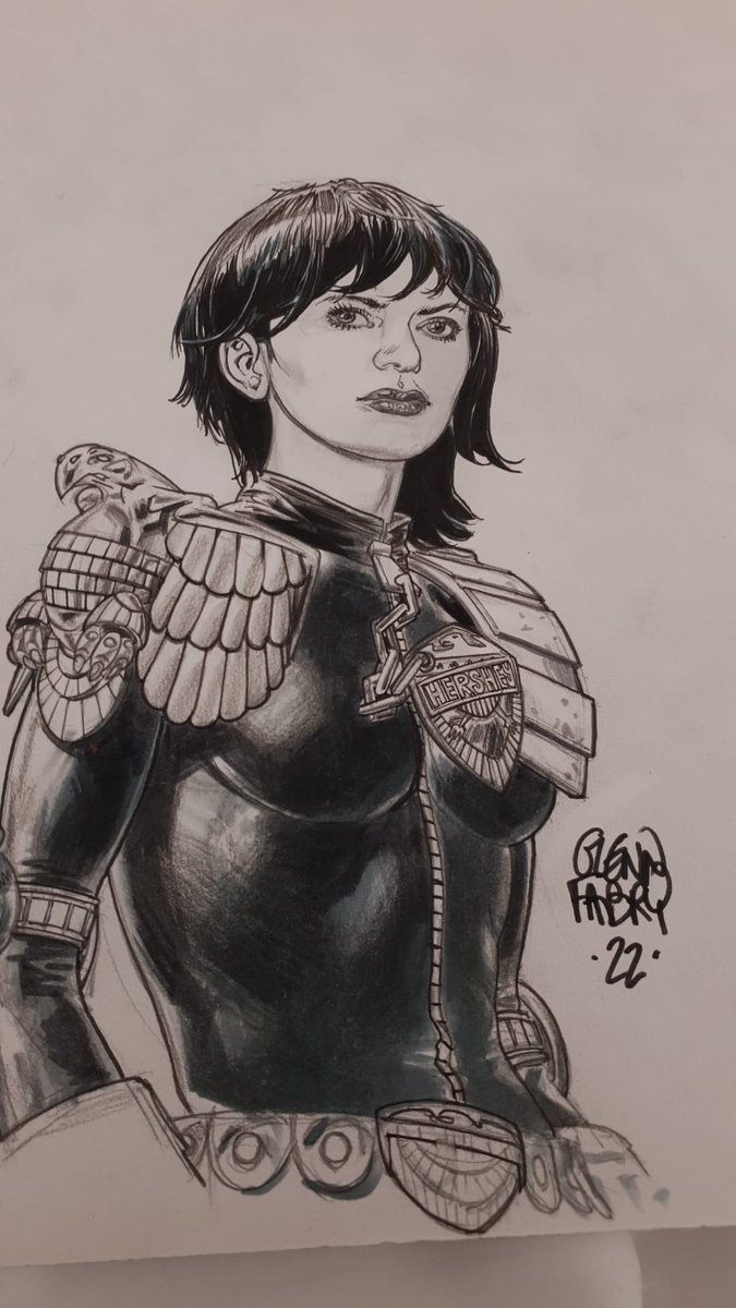 Glenn Fabry (@fabrystudios) on Twitter photo New commission done #JudgeHershey Bust B&W pencil and ink by <a href="/fabrystudios/">Glenn Fabry</a>.
#2000AD #judgedredd #GlennFabry #artwork #Commission New commission done #JudgeHershey Bust B&W pencil and ink by <a href="/fabrystudios/">Glenn Fabry</a>.
#2000AD #judgedredd #GlennFabry #artwork #Commission