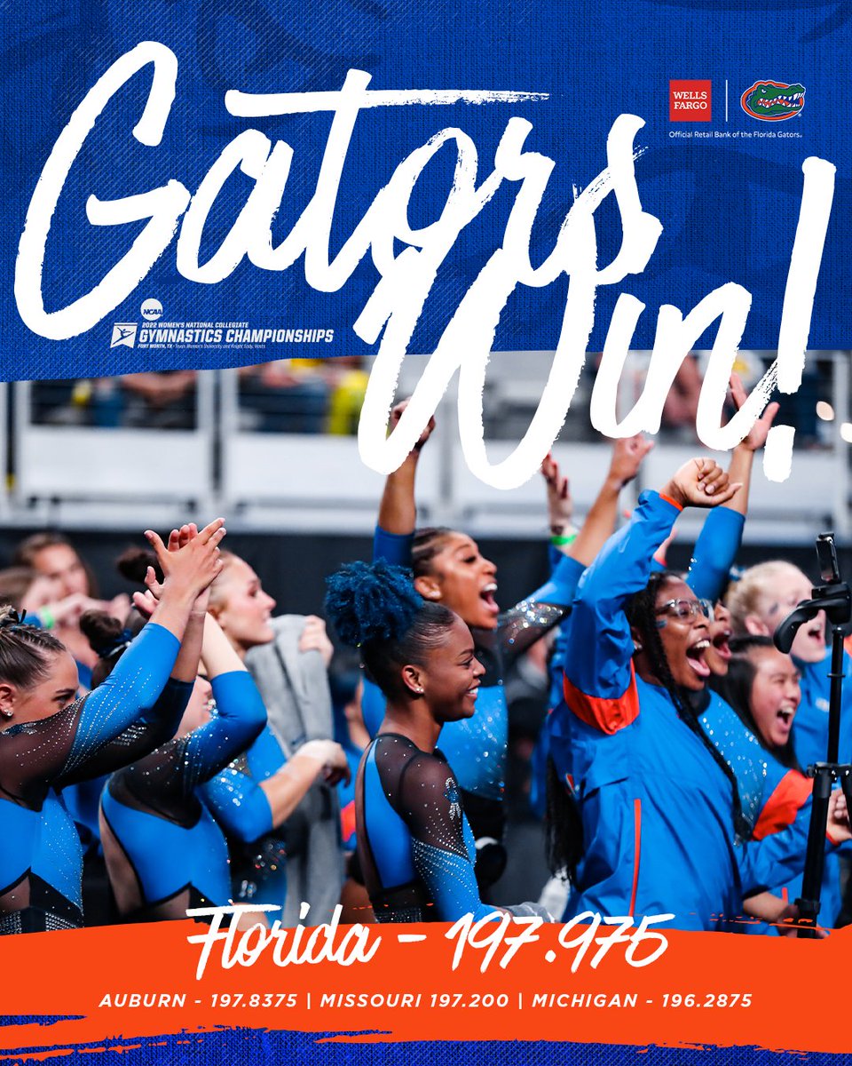 GatorsGym's tweet photo. 🐊 win #NCAAGym Semi II to advance to Saturday's team final!

@WellsFargo | #GoGators https://t.co/fhqDtcvSo9