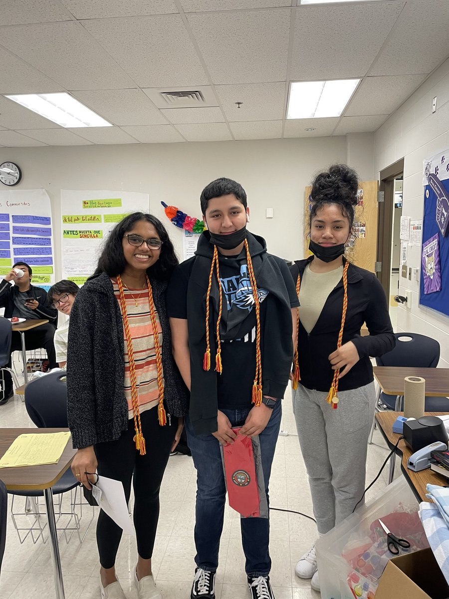 Harlan Senior SHH members getting their regalia.