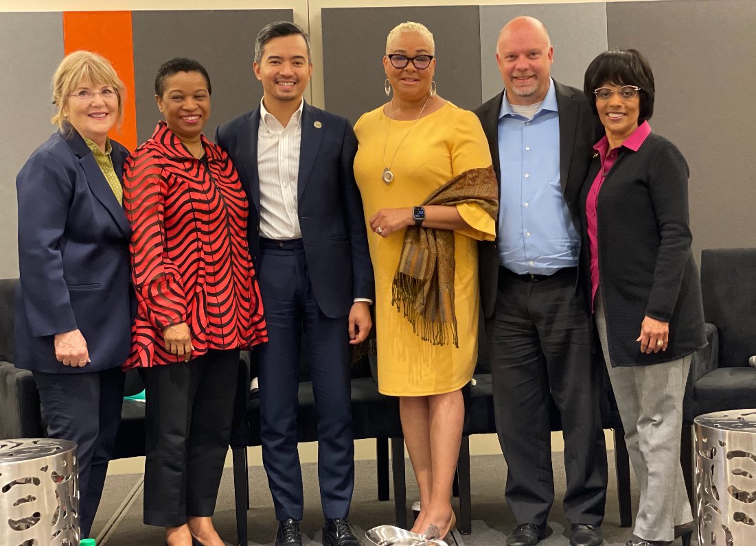 A powerful session from CNOs of color at #AONL2022 Thank you <a href="/ena_enawill58/">Ena Williams</a>, <a href="/dayaoRN/">Jerome Mendóza Dayao</a>, Jacqueline Herd, and Pat Patton for sharing your stories and for your vulnerability. I walked out feeling inspired and empowered! #DEI #nursing #allyship #leadership
