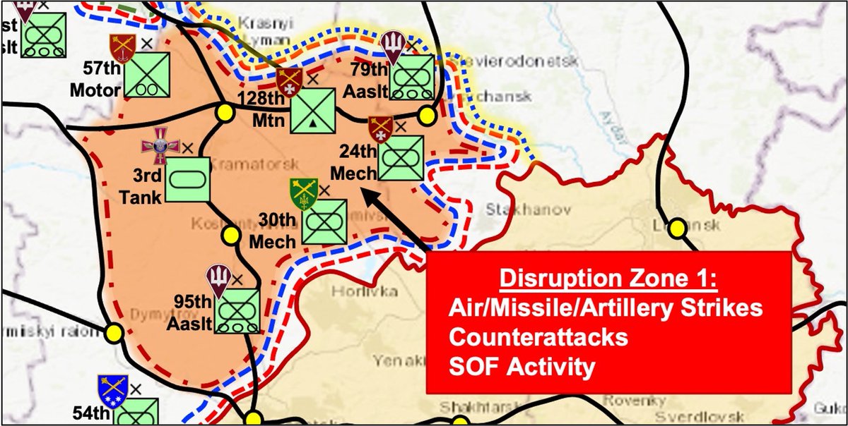 17/ Ukraine’s primary focus will be first to defeat the Russian offensive in the Severodonetsk Salient. Russian forces here constitute the last of the Russian military’s immediately available offensive force.