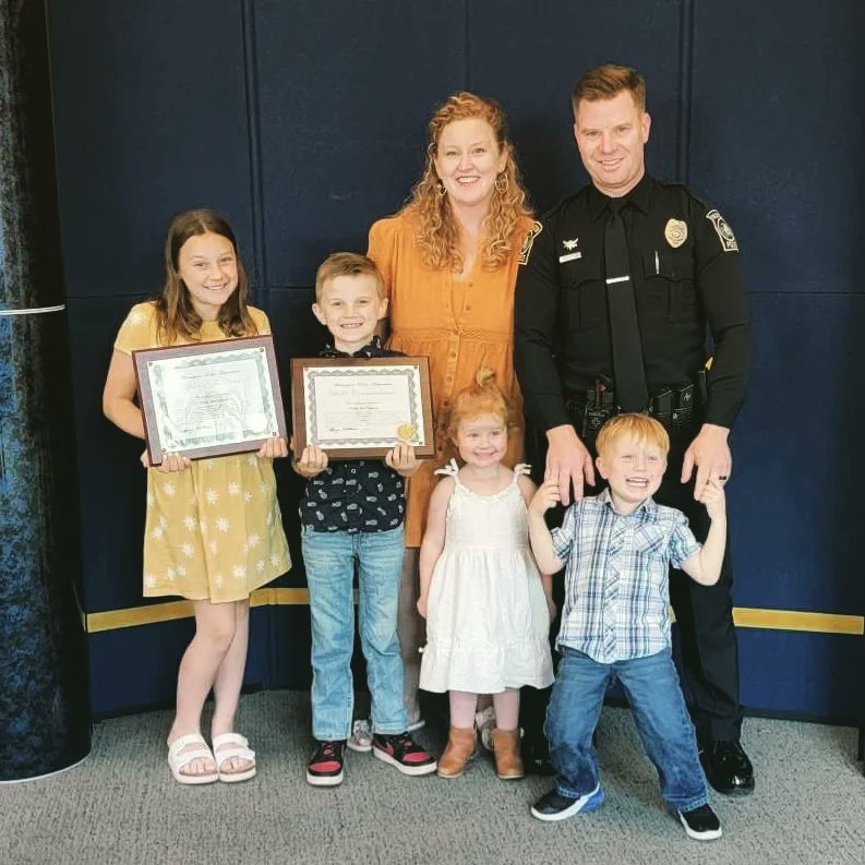 cooksonpre's tweet photo. On a side note, so proud of my hubby! 👮‍���️🎉 @HoggardHS Y'all recognize this guy? 😁 Thank you, @WilmingtonPD for a meaningful and touching celebration of law enforcement! https://t.co/jvJHNc73CK