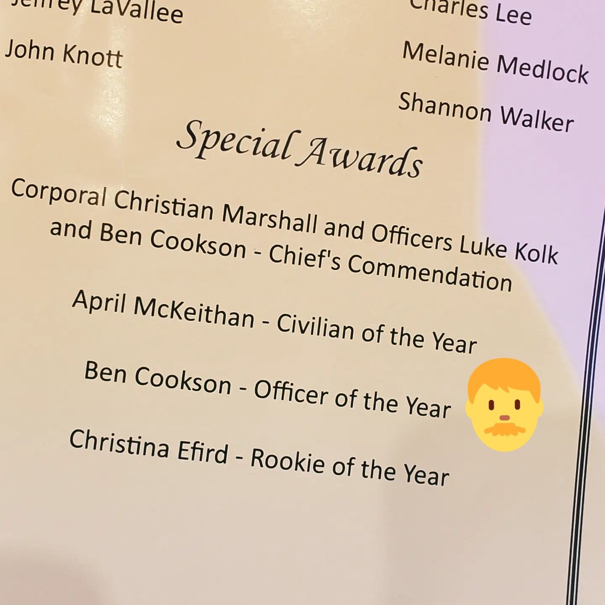 cooksonpre's tweet photo. On a side note, so proud of my hubby! 👮‍���️🎉 @HoggardHS Y'all recognize this guy? 😁 Thank you, @WilmingtonPD for a meaningful and touching celebration of law enforcement! https://t.co/jvJHNc73CK