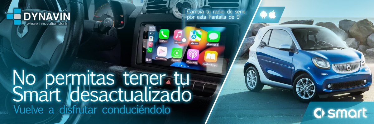 Dynavin España (@dynavinespana) on Twitter photo No te permitas el dejar que tu Smart se desactualice, renueva su imagen y sigue disfrutando conduciéndolo con esta pantalla Dynavin que te sacará una sonrisa cada vez que lo cojas.
#dynavin #radio #customsmart #smartcar #smart  #screensmart #smartrestyling #pantallasmart No te permitas el dejar que tu Smart se desactualice, renueva su imagen y sigue disfrutando conduciéndolo con esta pantalla Dynavin que te sacará una sonrisa cada vez que lo cojas.
#dynavin #radio #customsmart #smartcar #smart  #screensmart #smartrestyling #pantallasmart