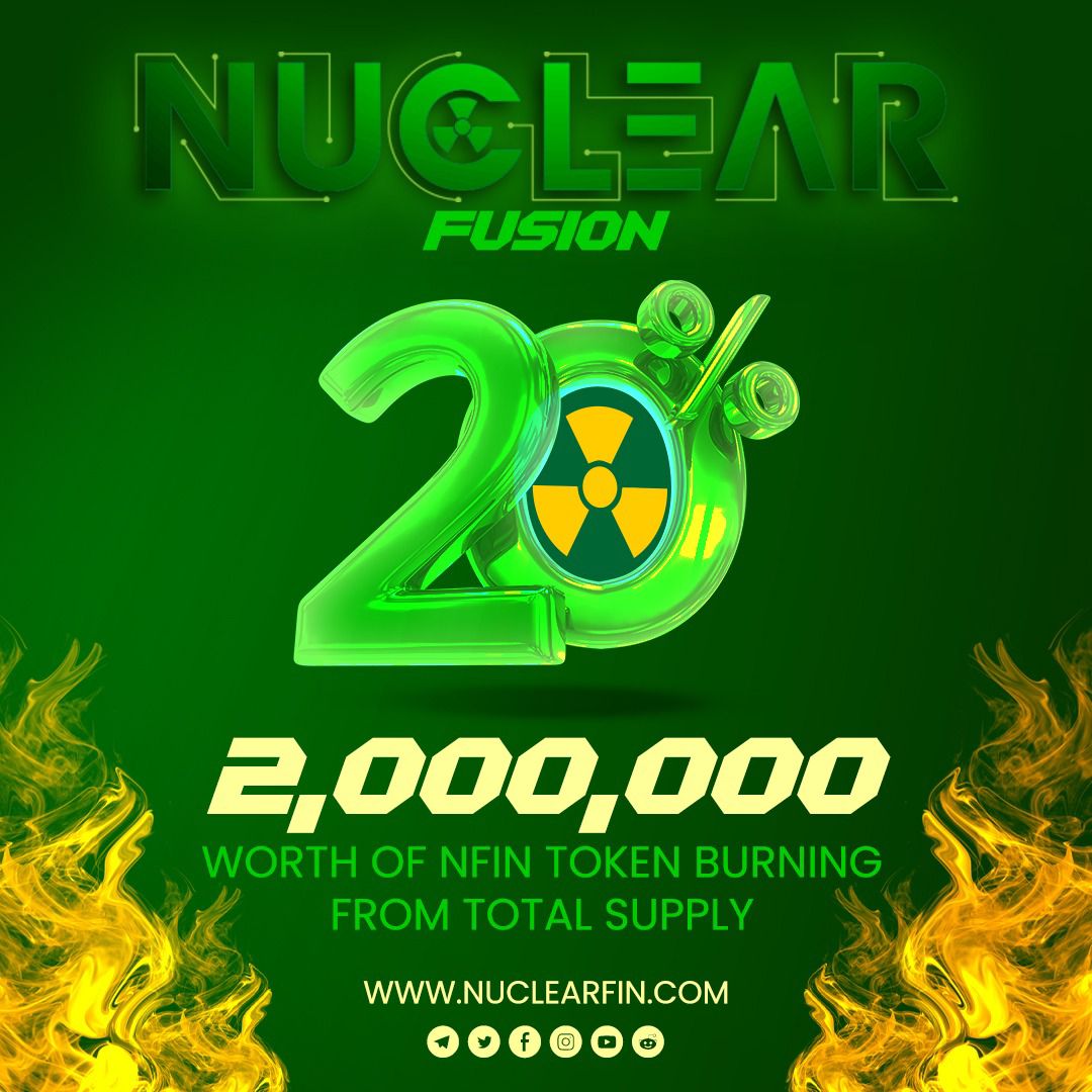 NuclearFin's tweet image. April 17th 20% of Total Supply Burning (2,000,000 Tokens)

Pancake swap launch &amp;amp; Immediately 20% Of Total Supply Burning 🔥

🌐 PinkSale Fair Launch - pinksale.finance/#/launchpad/0x…
( April 16th 14.30 UTC )