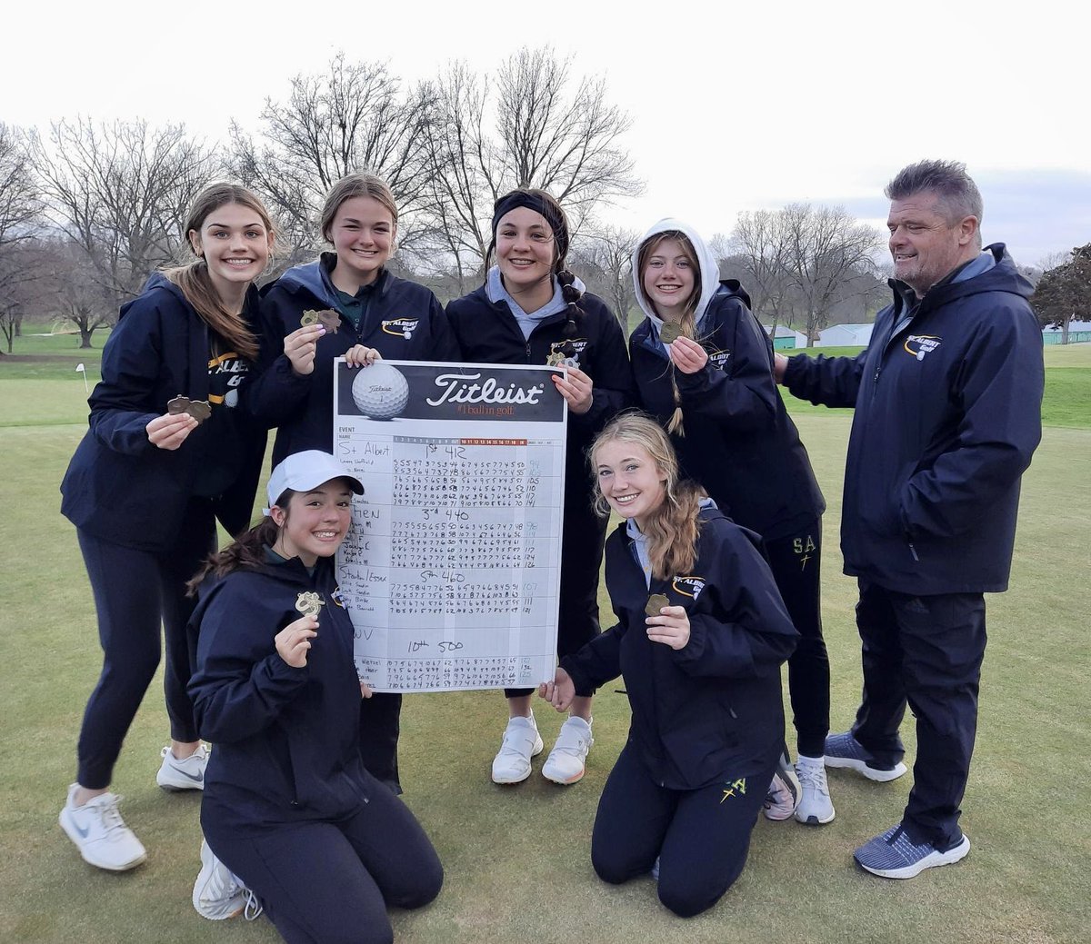 Stalbertsprtfan's tweet photo. First team victory for Saintes Golf in school history?!
Lainey Sheffield (Sr) was 2nd, Alexis Narmi (So) was 8th and Ava Hughes (Sr) was 9th!
Congrats to Coach Klusman and Coach Krohn as well! https://t.co/8UbG2Bk2ND
