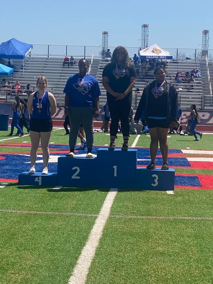 Very proud of the Lady Bulldog Track Team. The girls represented well at the district track meet! JV Girls were Team Champs!!

Varsity Girls will take a bus to Area! Had qualifiers for triple jump, discus, 100 hurdles, 300 hurdles, 4x1 relay, 200, 400, and 4x4 relay!!!