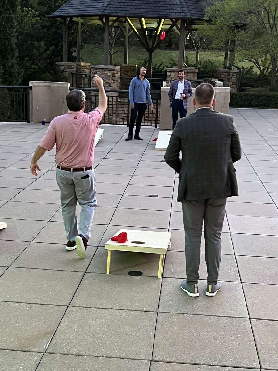 jimpagejr's tweet photo. A long, long day of serious meetings at The #NextLevelSummit - capped off with some friendly competition and cold drinks. @BurnerLJohnson @BraggBobby https://t.co/Wt3r16NsuB
