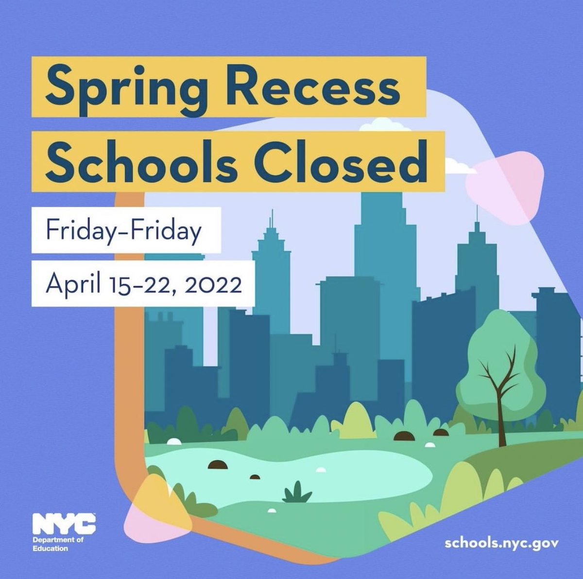 🗓REMINDER: IS27 will be closed from Friday, April 15, 2022 to Friday, April 22,2022 for #SpringRecess