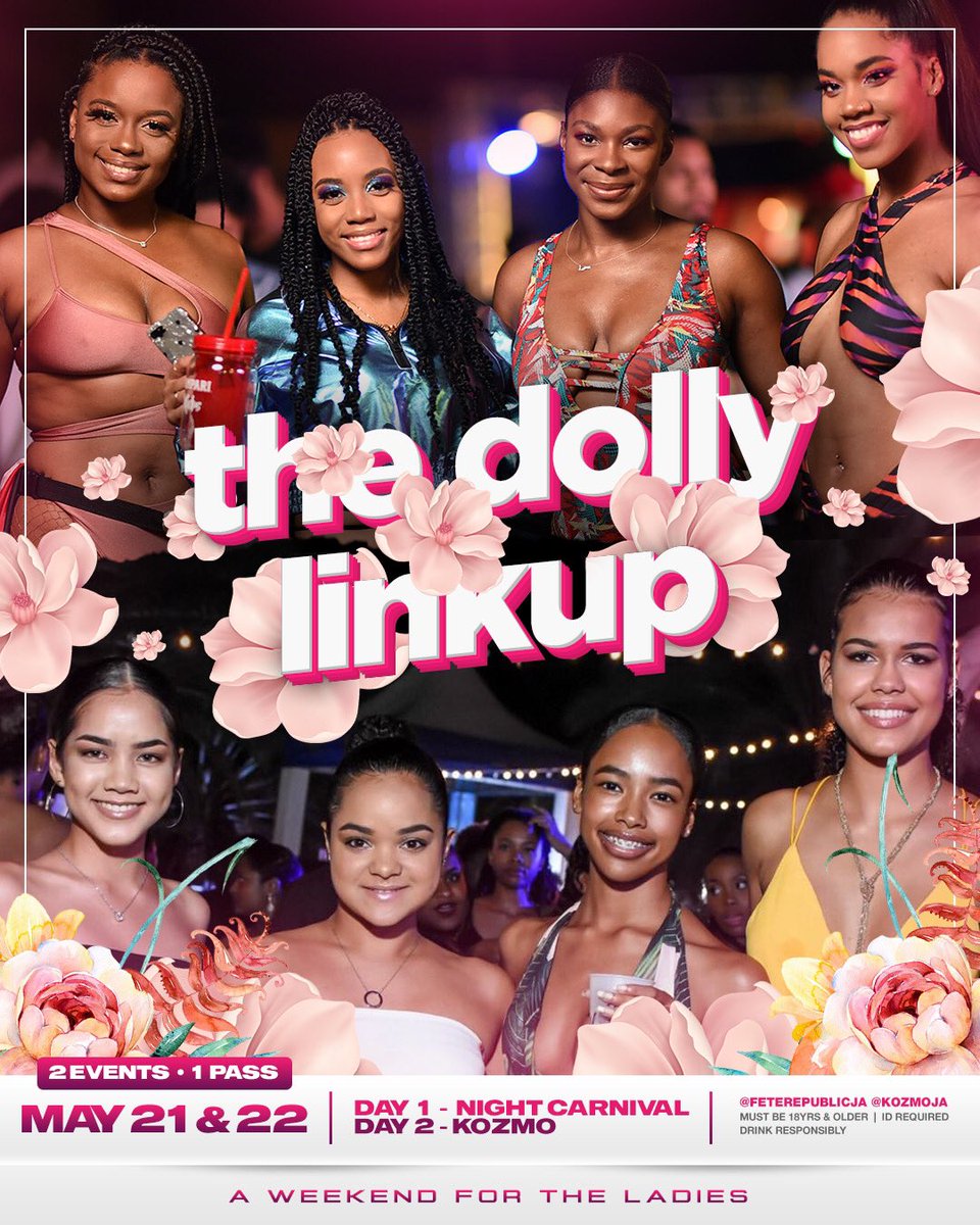 FeteRepublicJa's tweet photo. The Dolly LinkUp!

Get Your Female Only Online EARLY BIRD Passes for #AWeekendForTheLadies  ⬇️ 

https://t.co/G00ASIPdX1

#FRNightCarnival #KozmoJa https://t.co/r2Wysn8XAt