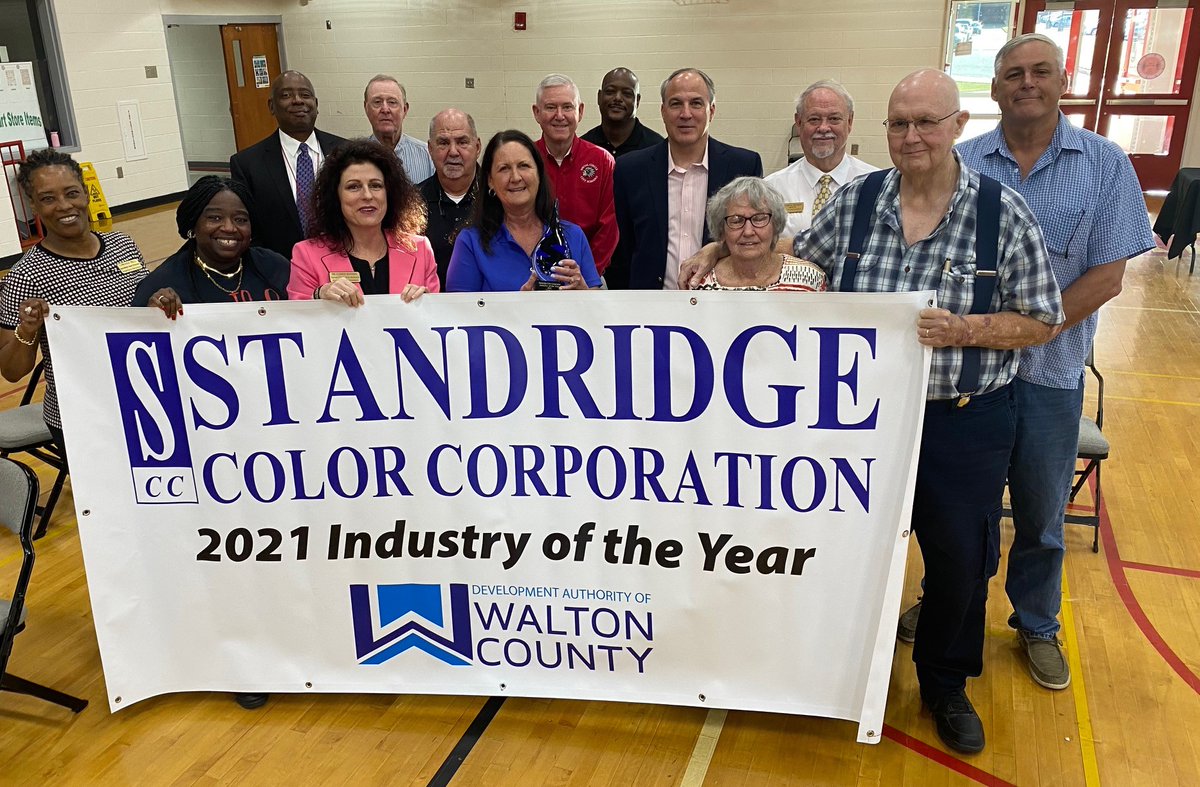 The Development Authority of Walton Co announced STANDRIDGE COLOR CORPORATION as our Industry of the Year at tonight's Social Circle Board of Education meeting. Standridge is a global leader in the thermoplastics processing industry and a premier employer. #WaltonWorks