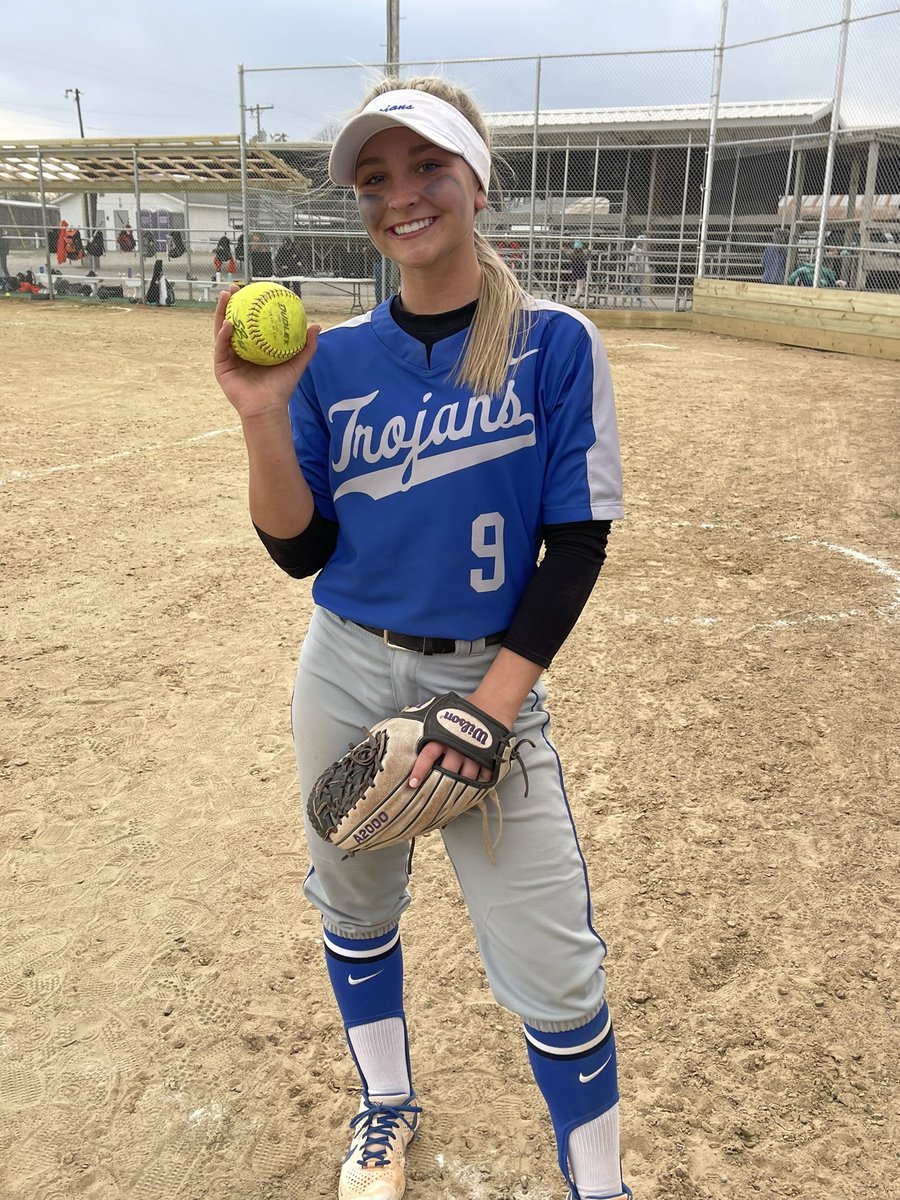 Lady Trojans pick up two wins tonight over Onaga, 10-0 and 12-2. Paityn Engemann, Junior at Troy, pitched a perfect game. Faced 18 batters and struck out 18. She also hit a home run going 4-4 in game 1. Congrats 💙🥎! You make us proud. <a href="/sportsinkansas/">Sports in Kansas</a> <a href="/TVLSpotlight/">TVL Sports Spotlight</a>
