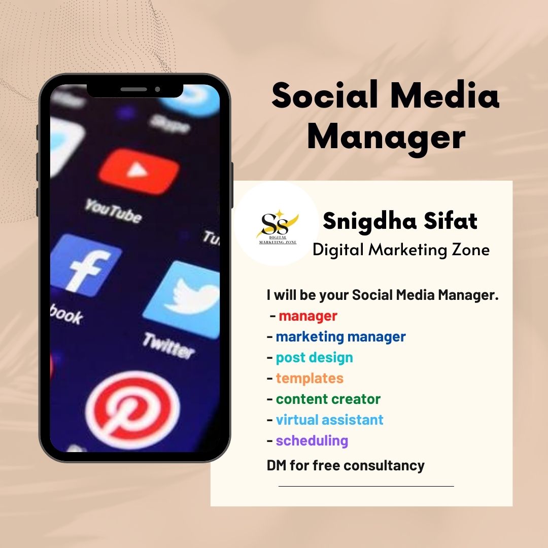 SifatDigital's tweet photo. Social media managers are in charge of representing a company across social channels as the sole voice of the brand. They respond to comments, compile campaigns and create content.
#socialmediamanager #socialmediamanagerservices https://t.co/Yjd68RxClv