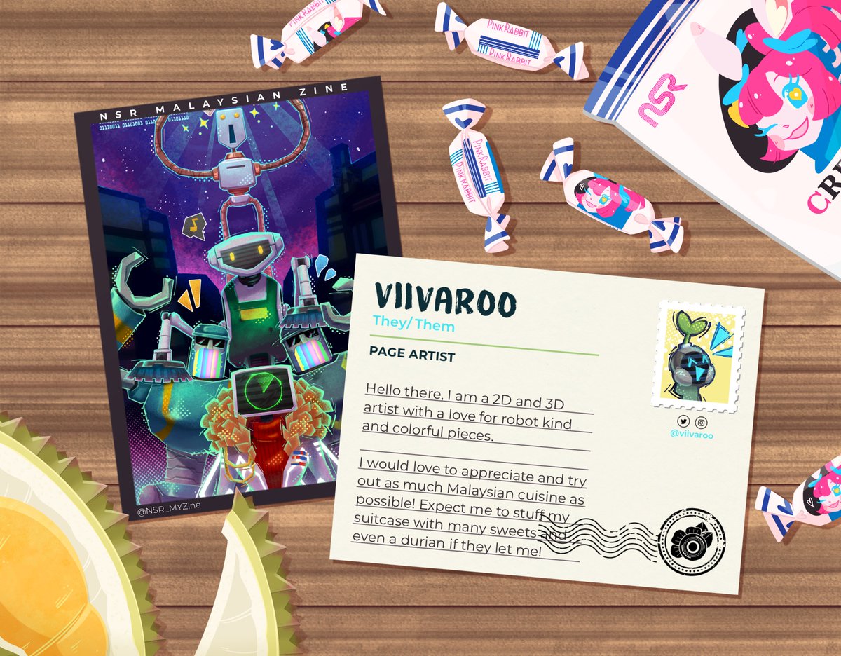 Demi Orang Kecik! OUT NOW ๐บ๐ค!! (@nsr_myzine) on Twitter photo Now that youโve met the mods, letโs go meet the rest of the artists!
Weโre starting off with the small robot who snuck a whole durian in their suitcase that goes by the name <a href="/viivaroo/">โ๏ธi_iโ๏ธ</a>!! ๐ค๐ฑ
IG: @/viivaroo
#NSRMYZine Now that youโve met the mods, letโs go meet the rest of the artists!
Weโre starting off with the small robot who snuck a whole durian in their suitcase that goes by the name <a href="/viivaroo/">โ๏ธi_iโ๏ธ</a>!! ๐ค๐ฑ
IG: @/viivaroo
#NSRMYZine