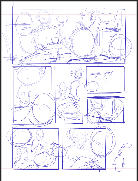 looking through my old art folder... man I made so many sylvgrids early last year?
this is how I thumbnail my pages. Maybe I should come back and revise this? there are things I would do differently now that I am more experienced and better
1/2
