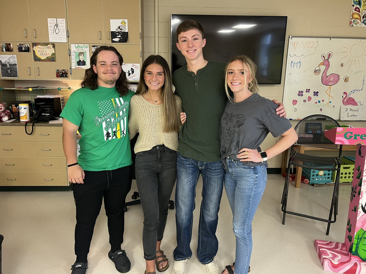 Congrats to President Elect Ethan Blevins and VP Elect Ryleigh Duncan. The good news was delivered by our current President/VP duo this morning. GCHS will be in good hands next year with these two leading the way. #GCAllForOne