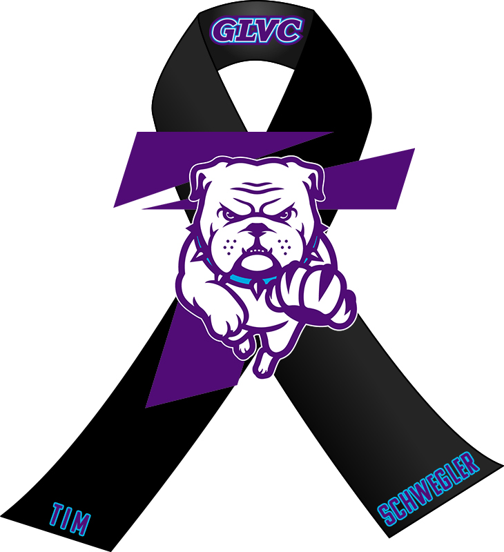 GLVCsports's tweet photo. 💜 When you hurt, we all hurt 💙

The #GLVCfamily mourns with @TrumanAthletics after the passing of @TrumanTFXC head coach, Tim Schwegler.

We are all Bulldogs today. https://t.co/iYxq7dQ4FZ