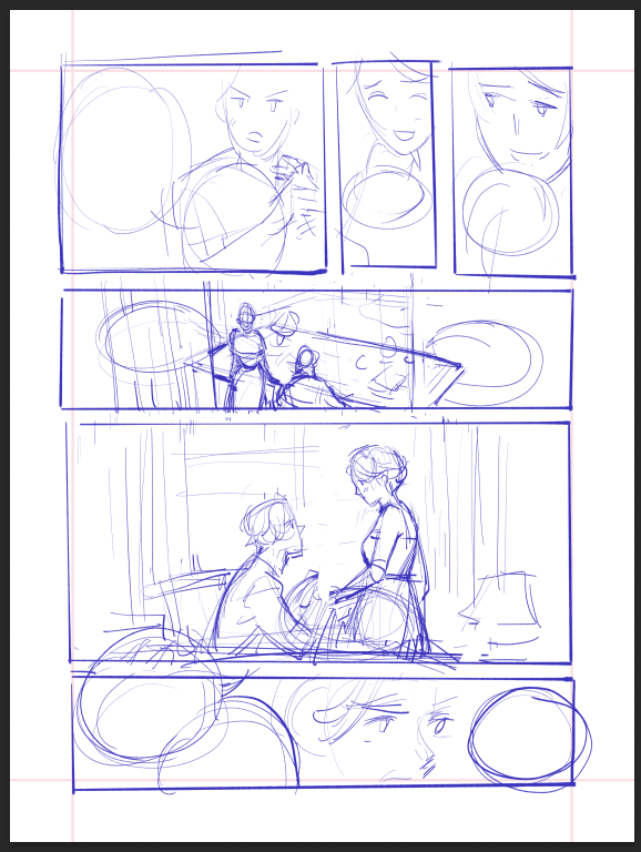 looking through my old art folder... man I made so many sylvgrids early last year?
this is how I thumbnail my pages. Maybe I should come back and revise this? there are things I would do differently now that I am more experienced and better
1/2