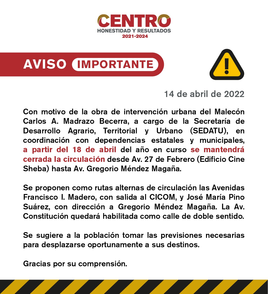 GobCentro's tweet photo. #AvisoImportante https://t.co/UjDMmuXkid